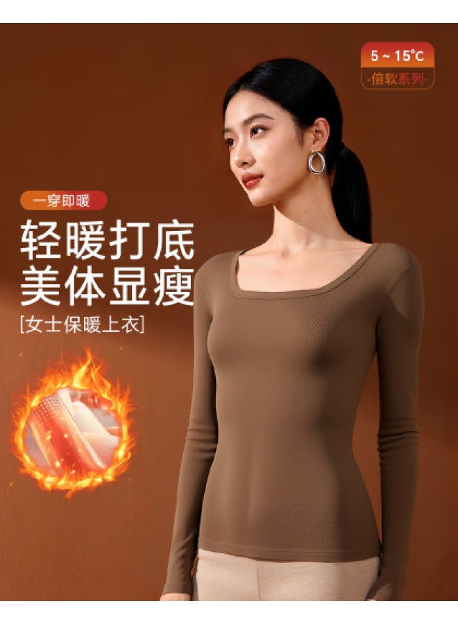 Your Sun Seamless Nude Feel Women'S Warm T-Shirt Autumn Innerwear Base Layer High Stretch Can Be Worn Out - Image 1