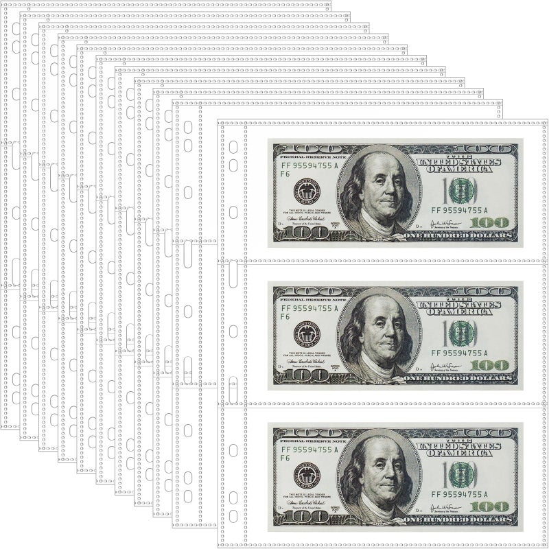 Ofiswadi 35-Page Money Binder Refill Sheets - 3-Pocket Dollar Bill Sleeves for Collectors | Non-PVC Currency Album Pages Holds US & Foreign Paper Money, Banknotes - Image 1