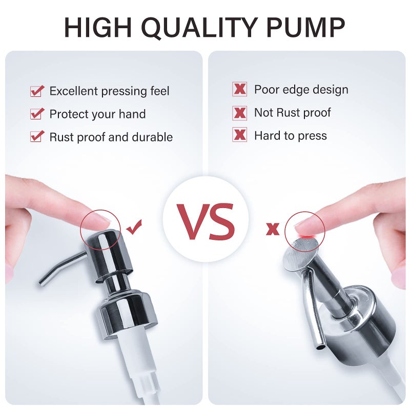 Owandan Clear Glass Soap Dispenser 18 Oz  2 Pack Hand Dish Soap Dispensers Bathroom With Stainless Steel Pump  Refillable Kitchen Liquid Decorative Bottles For Hand Sanitizer  Lotion - Image 4