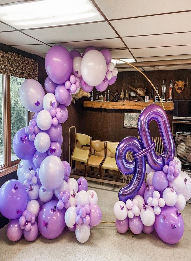CHANGZHONG 40 Inch Purple number Helium Foil Birthday Party Digit Balloons (Purple 6) - Image 5