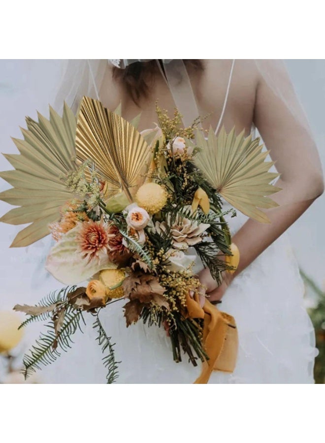 4 Pcs Natural Dried Palm Leaves, Palm Fans & Spears for Boho Wedding Home Decor - Image 2