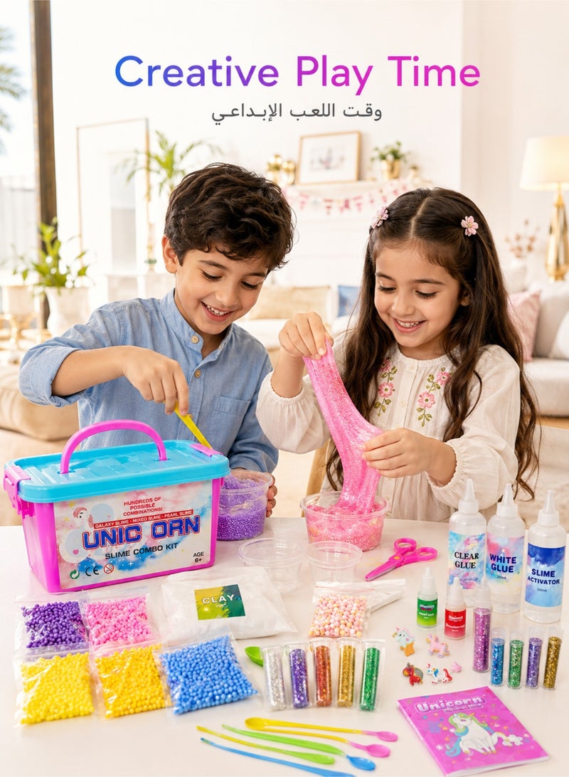 دنزوز مجموعة صنع الوحل من Beauenty للبنات والأولاد - هدايا ألعاب الوحل التي يمكنك صنعها بنفسك للأطفال، مجموعة صنع الوحل من الرغوة الرقيقة اللامعة مع مجموعة سحر يونيكورن للبنات والأولاد - Image 3