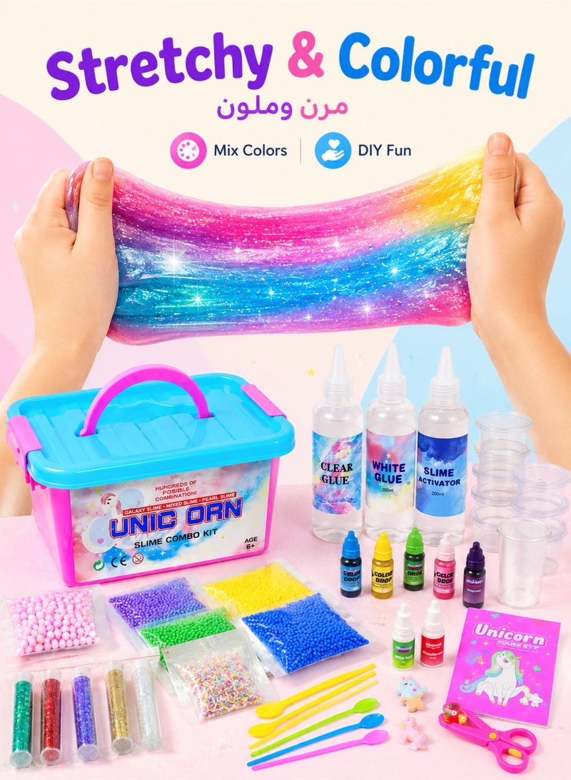 دنزوز مجموعة صنع الوحل من Beauenty للبنات والأولاد - هدايا ألعاب الوحل التي يمكنك صنعها بنفسك للأطفال، مجموعة صنع الوحل من الرغوة الرقيقة اللامعة مع مجموعة سحر يونيكورن للبنات والأولاد - Image 4