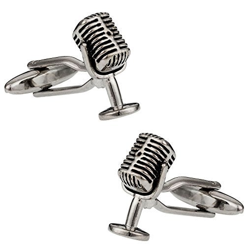 Cuff-Daddy Microphone Singer Speaker Musician Cufflinks with Presentation Box - Lead Singer Cufflinks for Someone with a Good Voice - Image 1