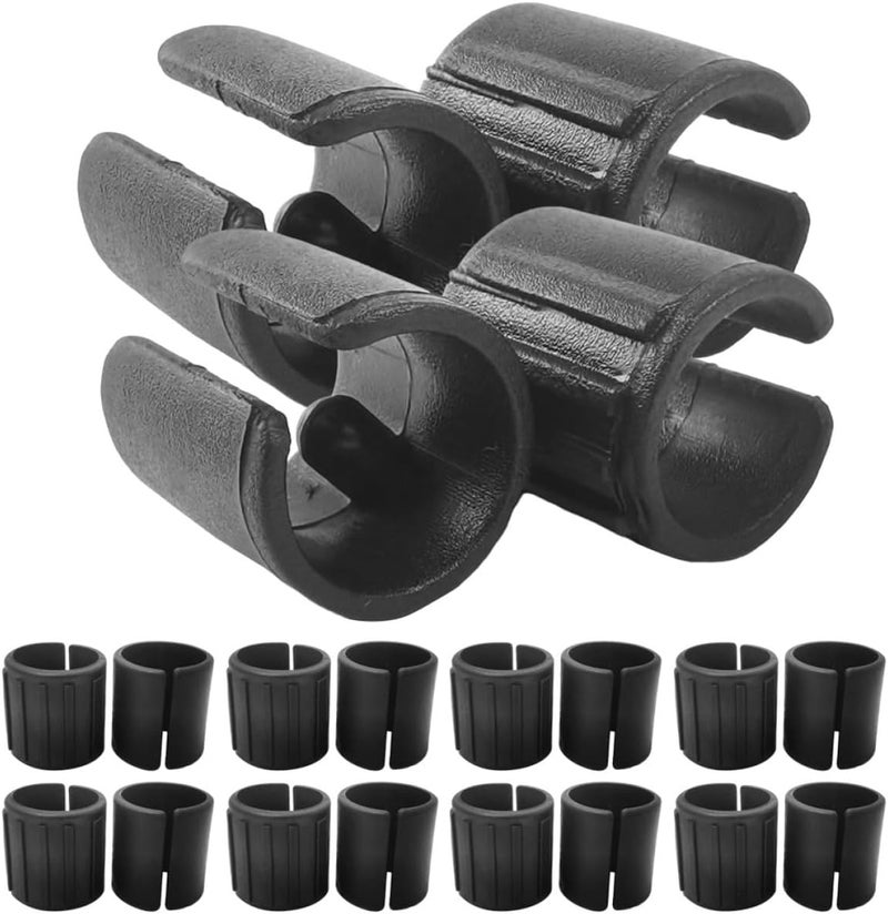 TIDTALEO 100pcs Chair Leg Caps Floor Protectors for Furniture Feet, Non-Slip Plastic C-Shaped Chair Leg Covers Black, Office and Home Floor Protection - Image 1