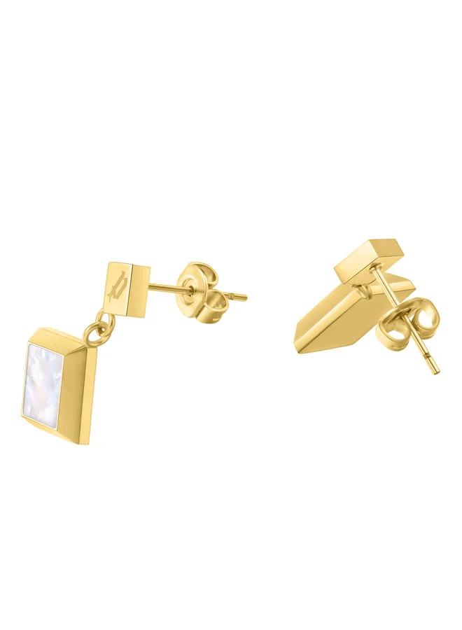 بوليس Blatant Earrings for Women Gold Plating with Mother of Pearl
