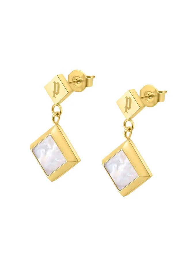 POLICE Blatant Earrings for Women Gold Plating with Mother of Pearl - PEJLE0001302