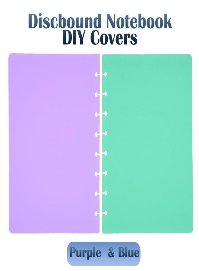 مجموعة من 2 غطاء قرصي مقاوم للماء من ITSYHPRO للدفتر، غطاء مخطط قرصي صغير متوافق مع Circa Arc TUL و Happy Planner (صغير، 1 بنفسجي 1 أزرق) - Image 2