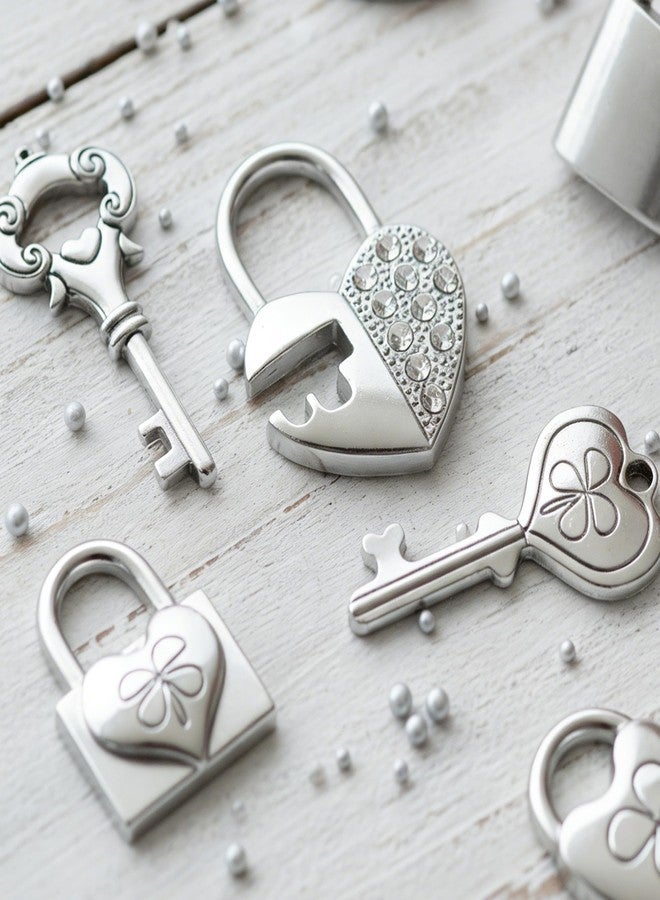 Acvcatto Silicone Lock and Key Fondant Molds, Heart Shaped Padlock and Vintage Key Molds for Cake Decorating DIY Candy Jelly Baking Tools Handmade Soap Epoxy Resin Craft, 3 Piece Set - Image 5