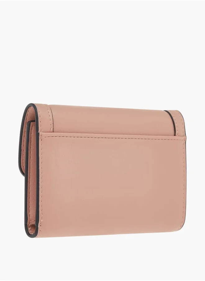 سيليست Womens Solid Bi-Fold Wallet With Lock Clasp Closure