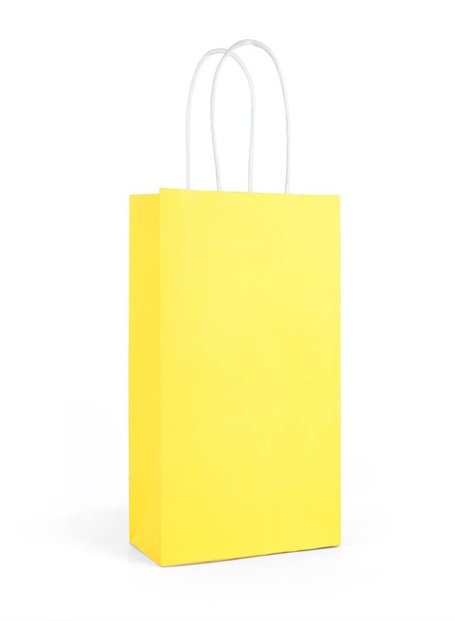 SIMPLECOOL 25pcs Small Paper Gift Bags with Handles 5.9x3.1x8.3 in. Favor Bags Goodie Bag Bulk for Party, Birthday, Wedding, Merchandise, Retail, Small Business, Arts, DIY Crafts – Yellow - Image 1