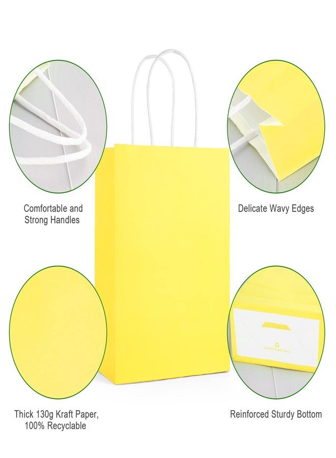 SIMPLECOOL 25pcs Small Paper Gift Bags with Handles 5.9x3.1x8.3 in. Favor Bags Goodie Bag Bulk for Party, Birthday, Wedding, Merchandise, Retail, Small Business, Arts, DIY Crafts – Yellow - Image 3