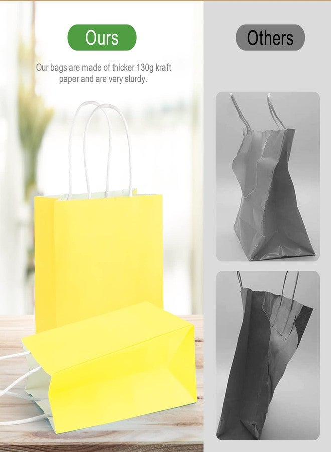 SIMPLECOOL 25pcs Small Paper Gift Bags with Handles 5.9x3.1x8.3 in. Favor Bags Goodie Bag Bulk for Party, Birthday, Wedding, Merchandise, Retail, Small Business, Arts, DIY Crafts – Yellow - Image 4