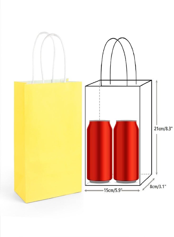 SIMPLECOOL 25pcs Small Paper Gift Bags with Handles 5.9x3.1x8.3 in. Favor Bags Goodie Bag Bulk for Party, Birthday, Wedding, Merchandise, Retail, Small Business, Arts, DIY Crafts – Yellow - Image 2