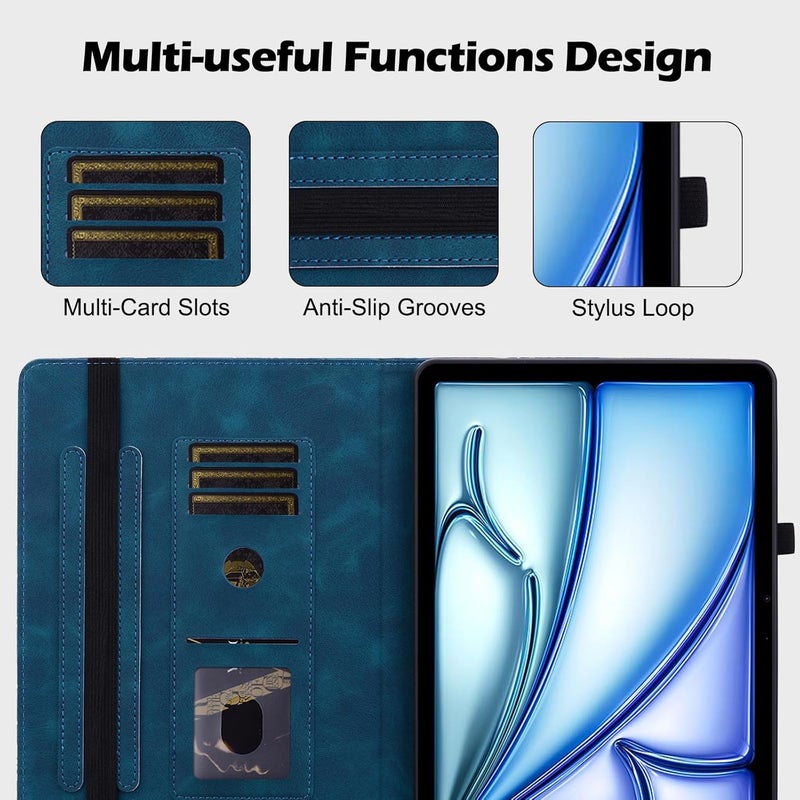 Alilang Case for All-New Amazon Fire HD 8 Tablet Case(12th/10th Gen, 2024/2022/2020 Release), Multi-Angle Viewing Protective Tablet Cover with Folding Stand & Pencil Holder -Blue - Image 4