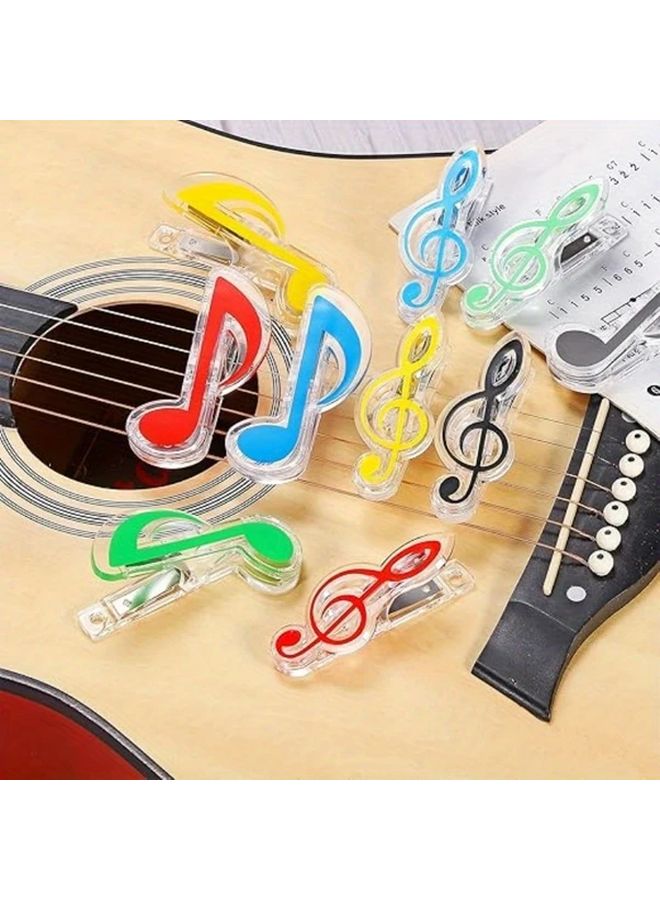 مشابك ملاحظات موسيقية عشوائية الألوان 6 قطع حوامل صفحات لكتب البيانو والقراءة - Image 4
