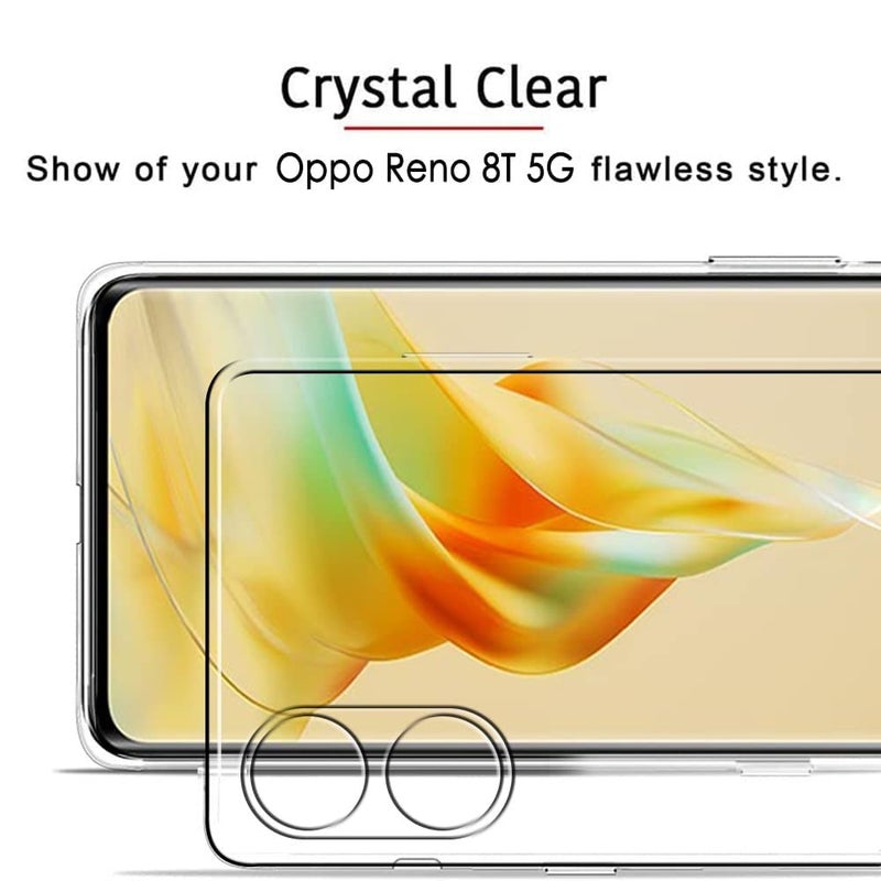 Nishtech غطاء خلفي شفاف هجين ناعم رفيع مضاد للغبار مع حماية الكاميرا لهاتف أوبو رينو 8T 5G - Image 4