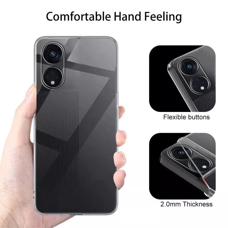 Nishtech غطاء خلفي شفاف هجين ناعم رفيع مضاد للغبار مع حماية الكاميرا لهاتف أوبو رينو 8T 5G - Image 2