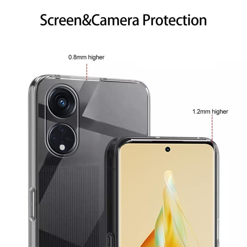 Nishtech غطاء خلفي شفاف هجين ناعم رفيع مضاد للغبار مع حماية الكاميرا لهاتف أوبو رينو 8T 5G - Image 3