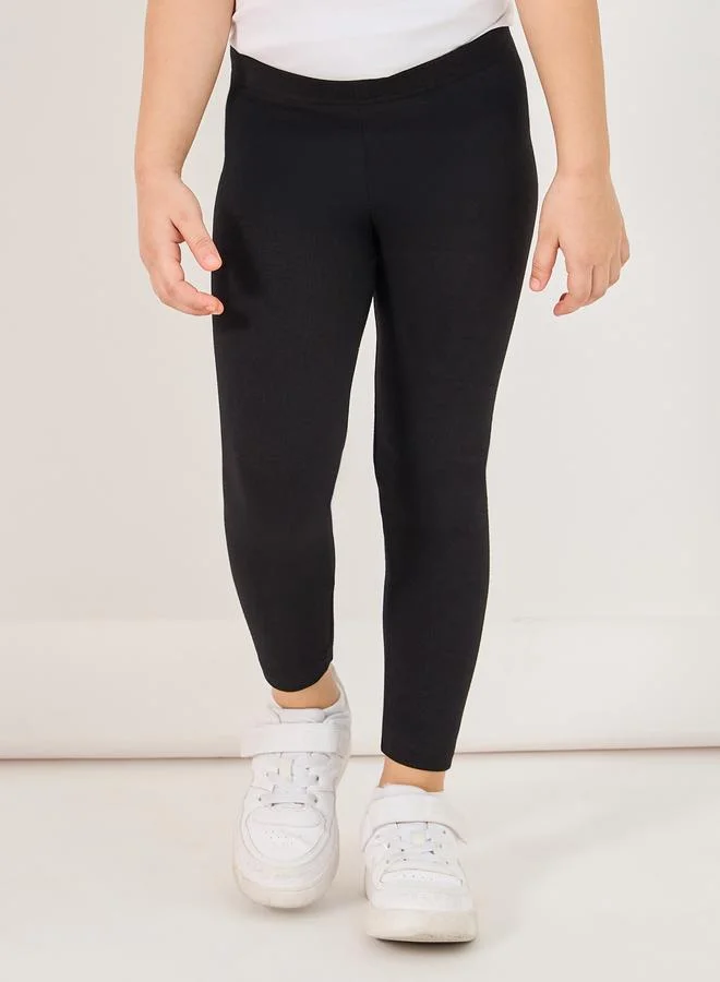 Styli Styli Solid Elastic Waistband Cotton Leggings