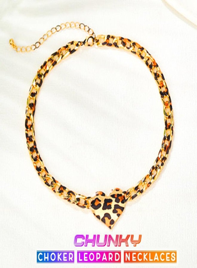 CLOACE Leopard Chunky Choker Necklace Gold Thick Necklaces Punk Cuban Chain Jewelry Accessories for Women (Leopard) - Image 2