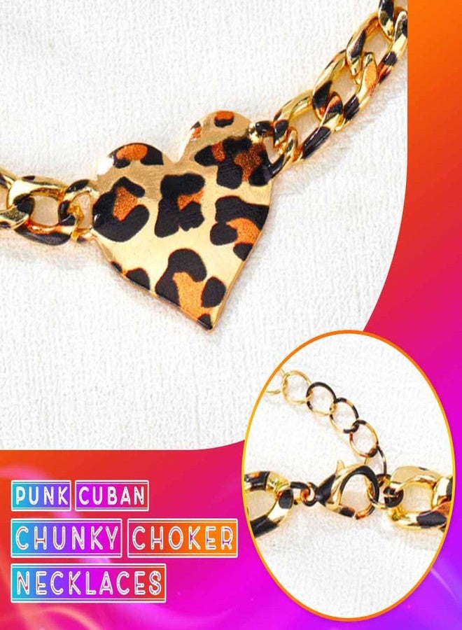 CLOACE Leopard Chunky Choker Necklace Gold Thick Necklaces Punk Cuban Chain Jewelry Accessories for Women (Leopard) - Image 5
