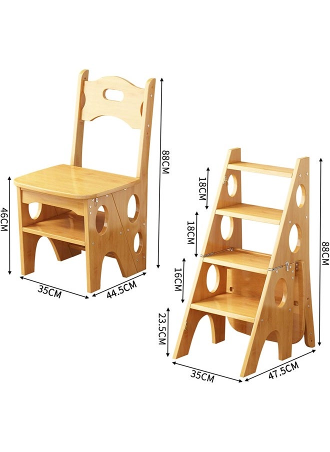 Cady One 2 in 1 Chair and Ladder, Wooden Chair Converts to 4 Step Ladder, Lightweight, Foldable, Heavy Duty, Holds 100kg, Multi-Functional  - Image 5