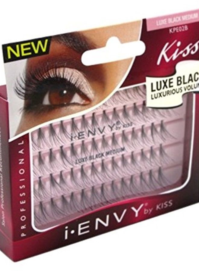 Kiss I Envy Luxe Black Medium Lashes Black