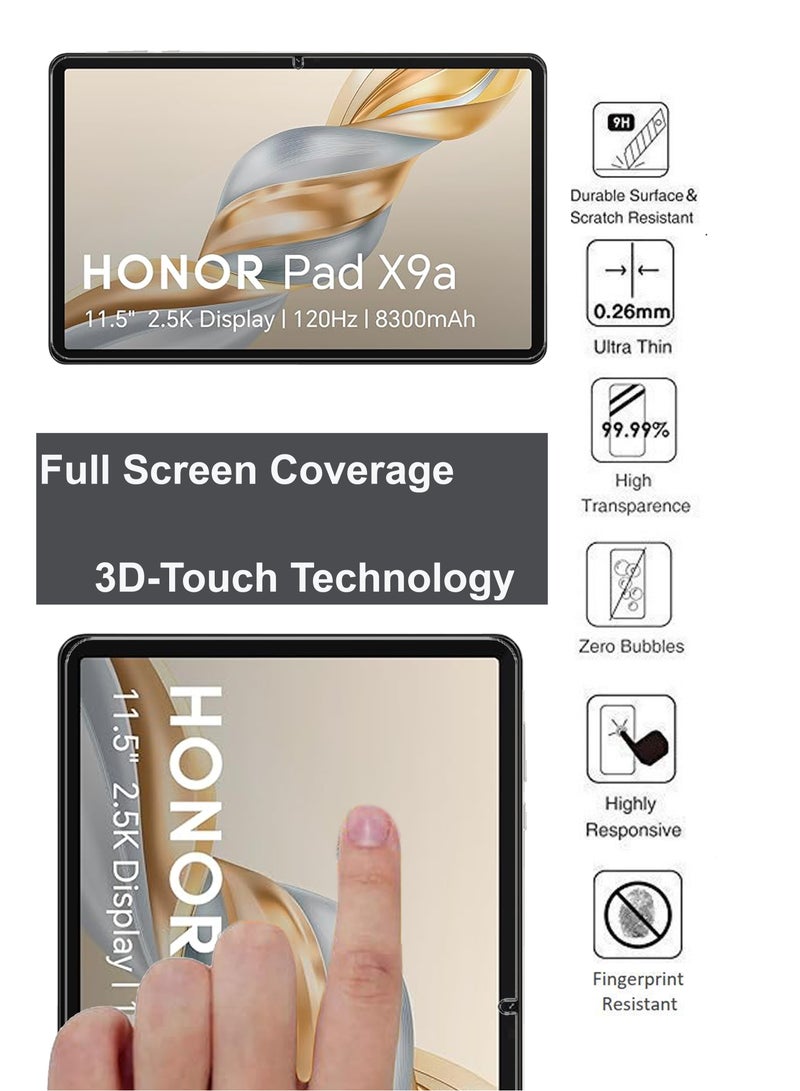 Honor Pad X9a - 11.5" - Tempered Glass Screen Protector - Premium HD Delicate Touch , Higher Transparency , Easy to Install ,Anti-scratch and Bubble-free Screen Protector - Clear - Image 4