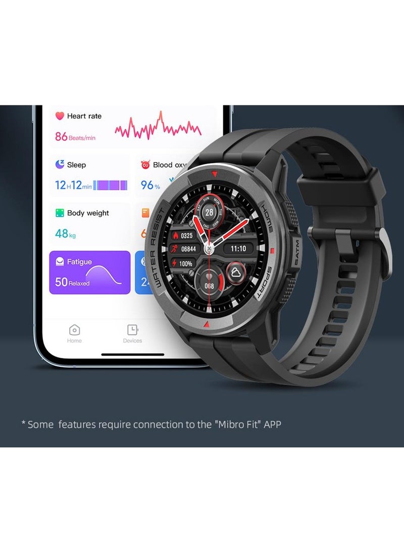 Mibro - X1 Sports Smart Watch 1.3-Inch Amoled HD And Lightweight Colorful Screen with (upgrade version) - Black - Image 1