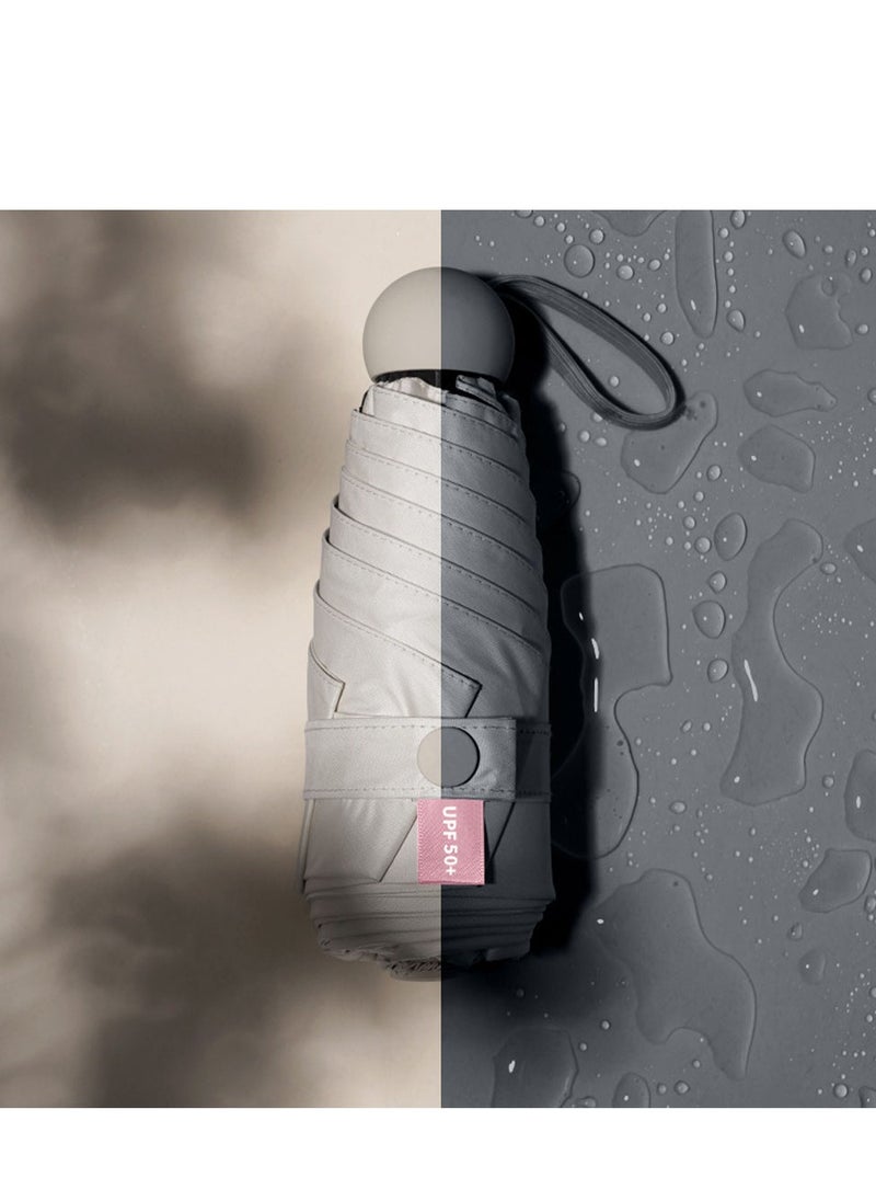 Furtey - Mini Umbrella For Capsule, UPF 50+ UV Protection - Small Travel Lightweight Umbrella for Rain , Portable Sun Protection and UV Protection Umbrella - 5 Fold Umbrella Women Kids - Image 1