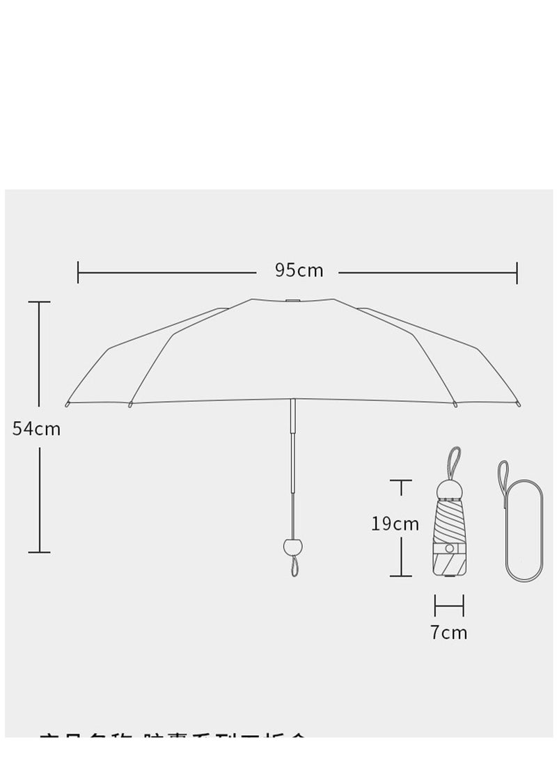 Furtey - Mini Umbrella For Capsule, UPF 50+ UV Protection - Small Travel Lightweight Umbrella for Rain , Portable Sun Protection and UV Protection Umbrella - 5 Fold Umbrella Women Kids - Image 1