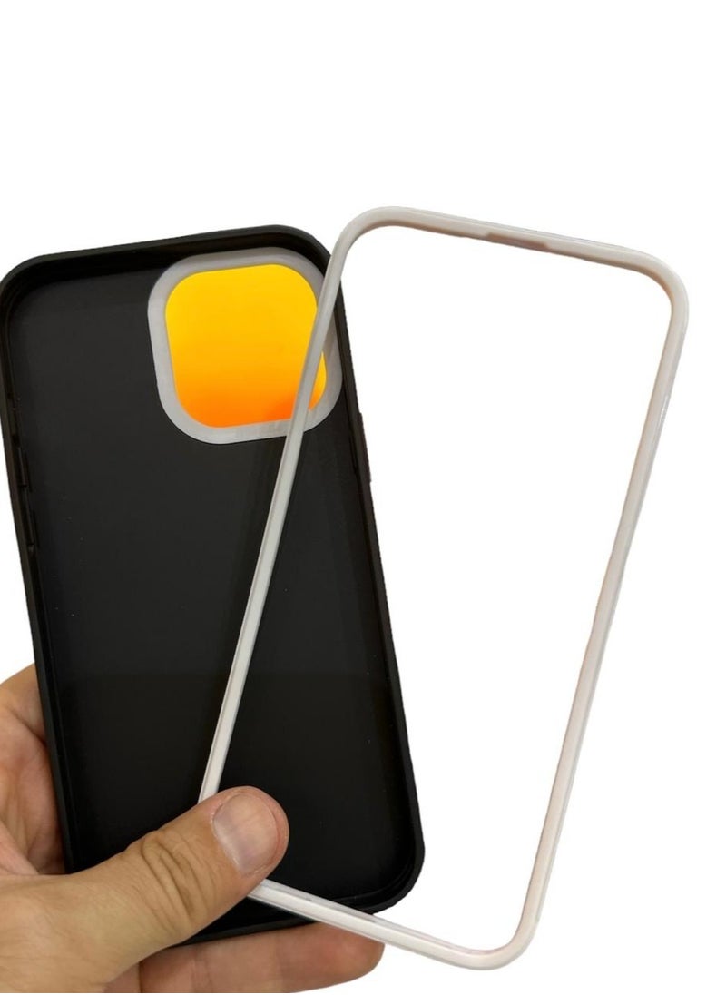 Generic - Back protection cover made of plastic for Apple iPhone 15 with a frame inside to protect the phone - Black - Image 1