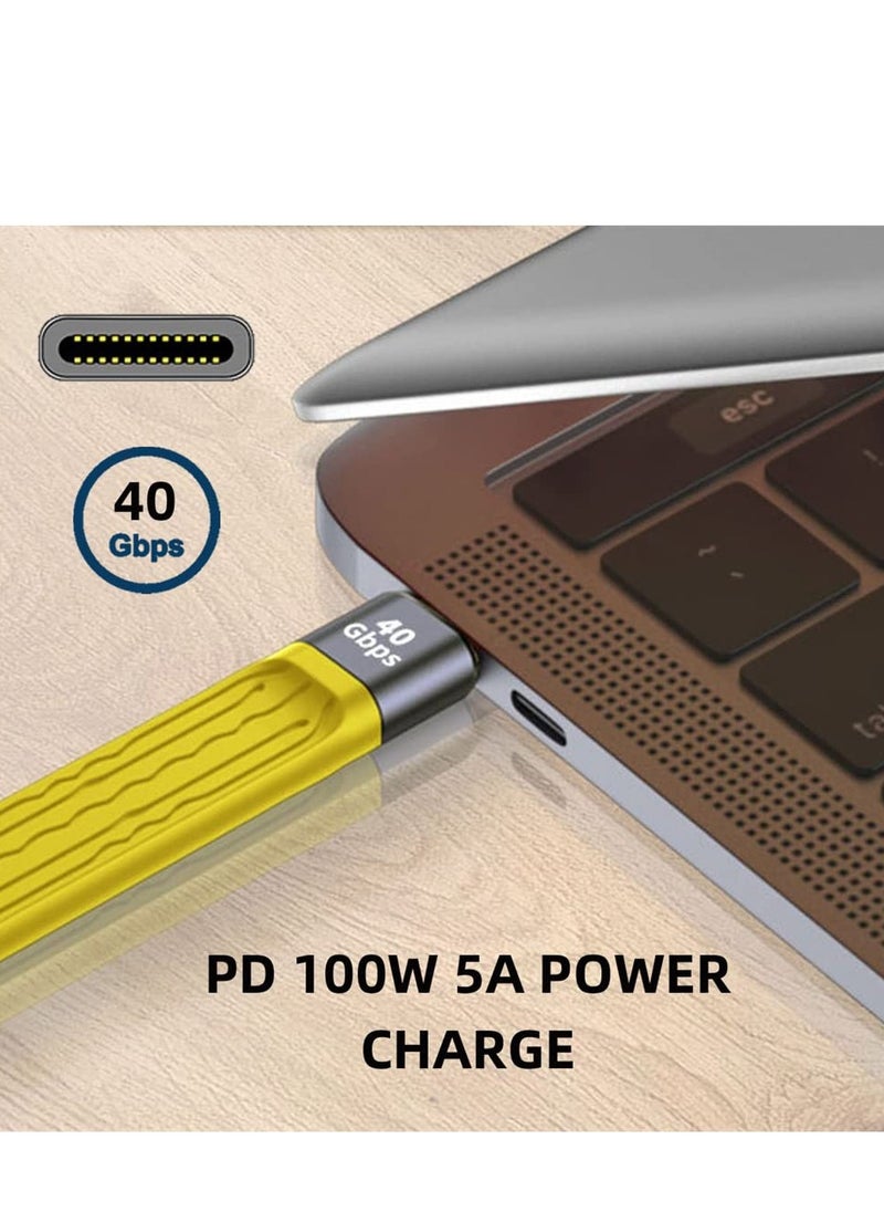 SYOSI Data Cable Type-C USB-C Male to Male USB4 40Gbps 100W 8K Flat Slim FPC Data Cable 13cm for Laptop Phone  - Image 4