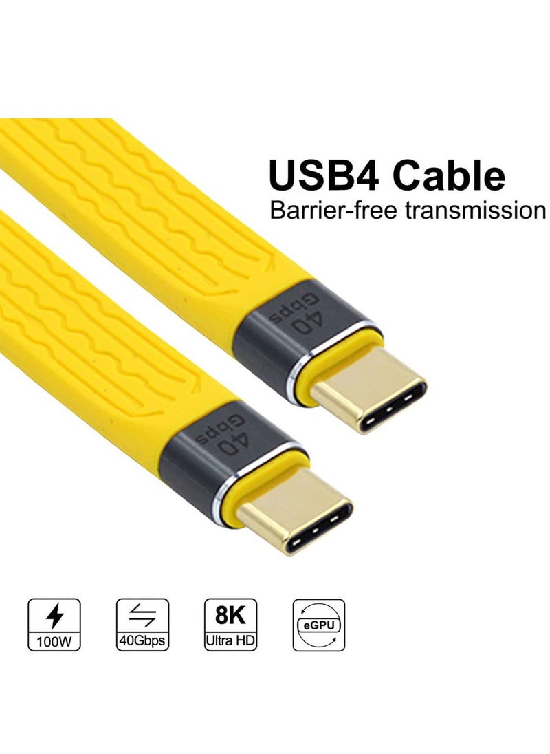 SYOSI Data Cable Type-C USB-C Male to Male USB4 40Gbps 100W 8K Flat Slim FPC Data Cable 13cm for Laptop Phone  - Image 5