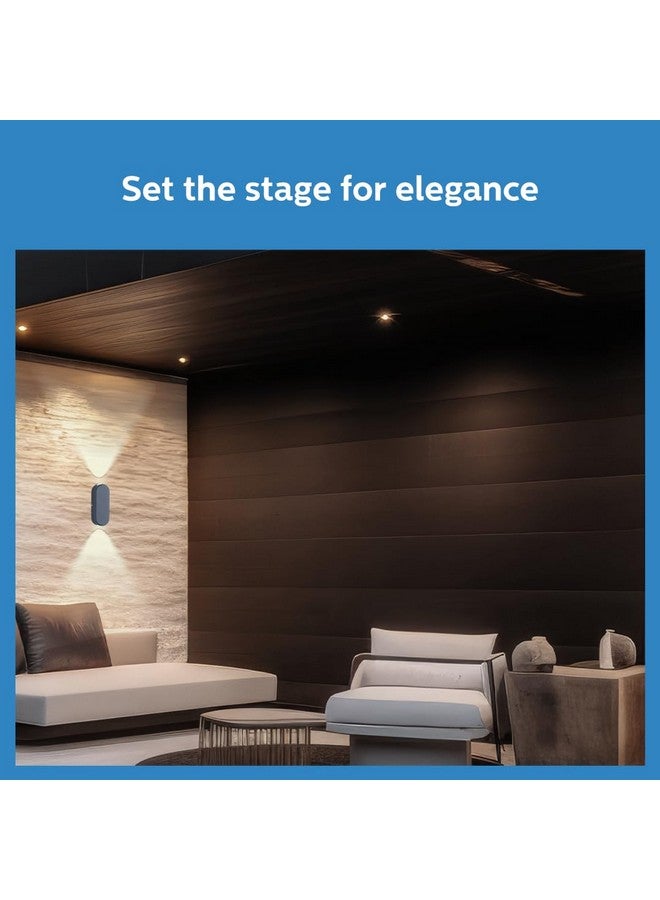 PHILIPS 7W 2-way decorative Wall Light | Lucent Outdoor Wall Light for Decoration | Colour : Warm White, Pack of 4 - Image 4