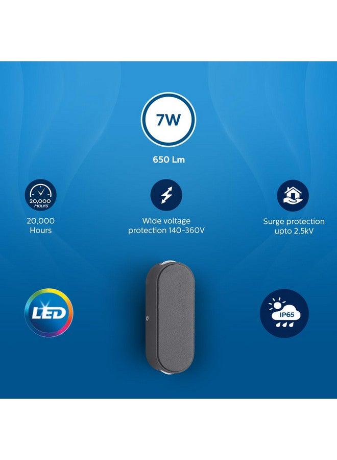 PHILIPS 7W 2-way decorative Wall Light | Lucent Outdoor Wall Light for Decoration | Colour : Warm White, Pack of 4 - Image 3