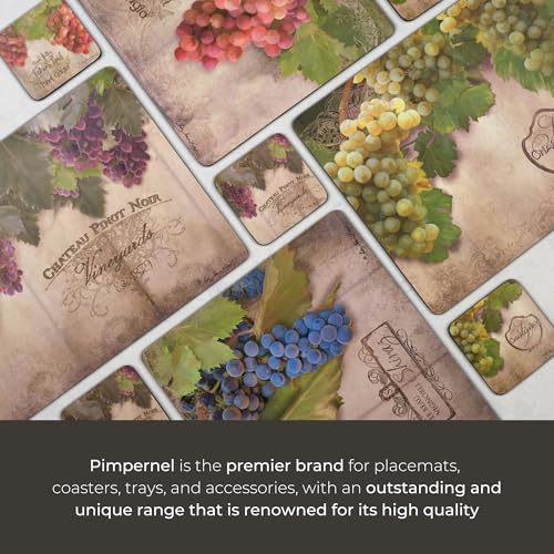 Pimpernel Portmeirion Toscana Coasters, Set of 4 – 4.25" Cork-Backed Boards Featuring Grape Artwork, Heat & Stain Resistant Lacquer Finish, Decorative Drink Mats for Wine Lovers & Coffee Tables - Image 4