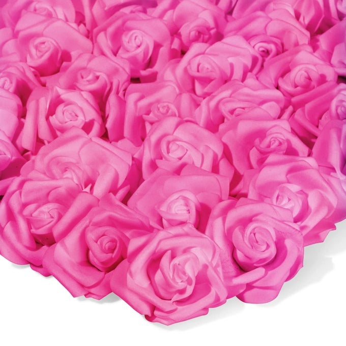 100 PACK HOT PINK ARTIFICIAL FLOWERS 3 INCHES FAKE CARNATIONS FOR WEDDING BRIDAL SHOWER VALENTINES DAY DECORATIONS ARTS AND CRAFTS