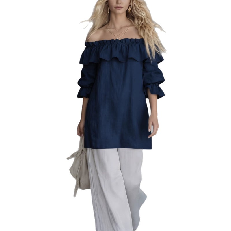 Women's Off-Shoulder Ruffled T-Shirt - Image 5