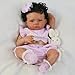 SCOM Lifelike Reborn Baby Dolls20 Inch Realistic Newborn Baby Girl with Full Soft Vinyl Body African American Doll Silicone Girl with Complete Accessories Best Gift for Kids Age 3 Pretend Play - Image 4