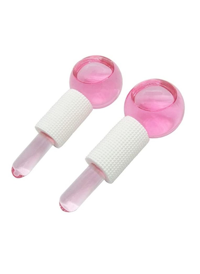 Captaintech 2PCS Ice Facial Roller Globes for Cold Skin Massagers Crystal Glass Ball for Redness Soothing Face Wrinkle Remover Beauty Care - Image 2