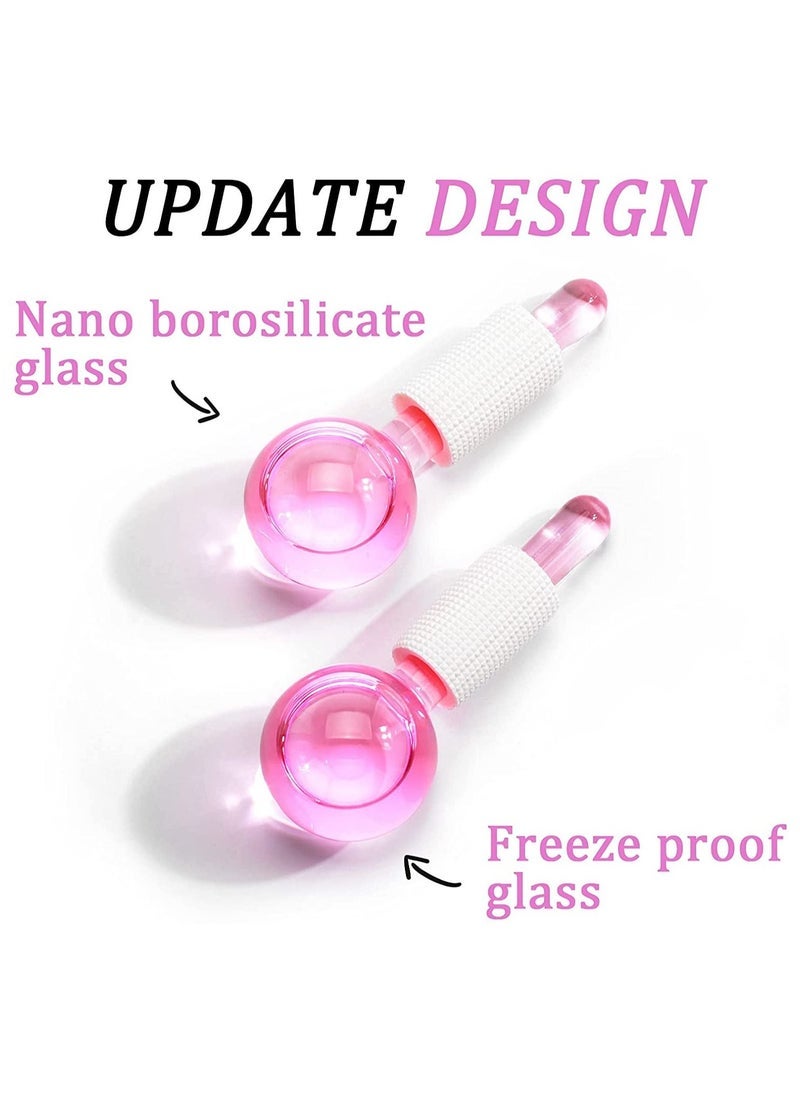 Captaintech 2PCS Ice Facial Roller Globes for Cold Skin Massagers Crystal Glass Ball for Redness Soothing Face Wrinkle Remover Beauty Care - Image 3