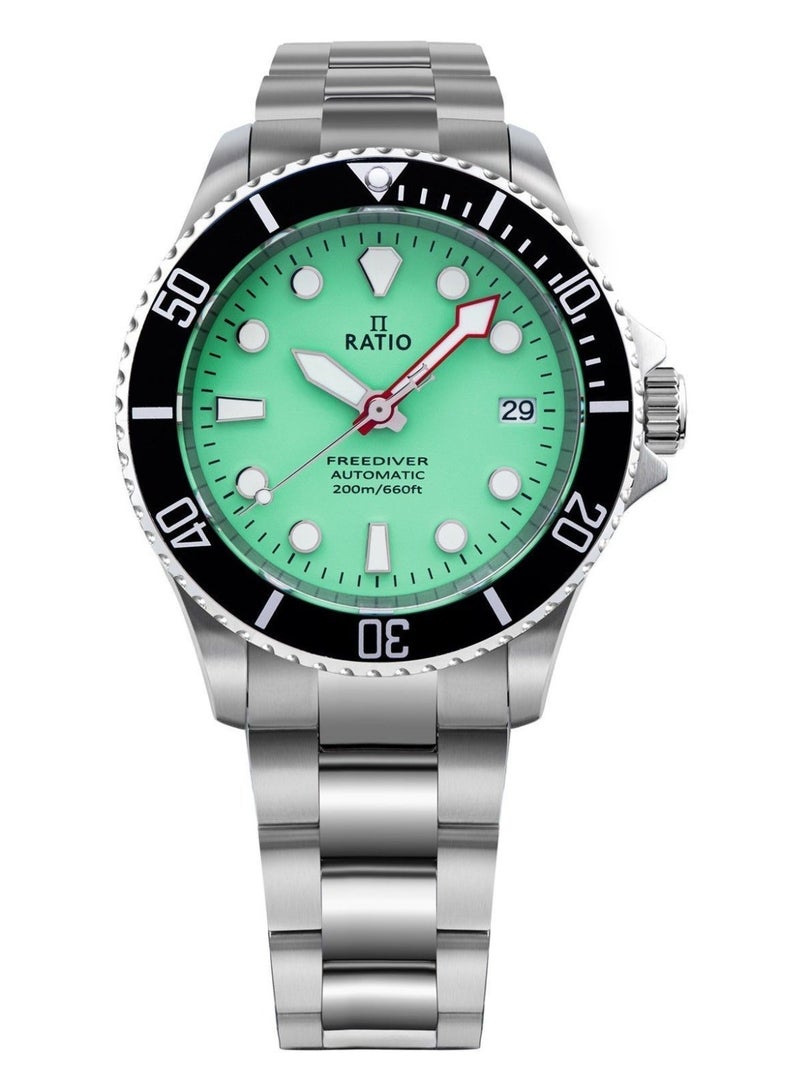 Ratio FreeDiver Sapphire Stainless Steel Green Dial Automatic RTF049 200M Men's Watch - Image 1