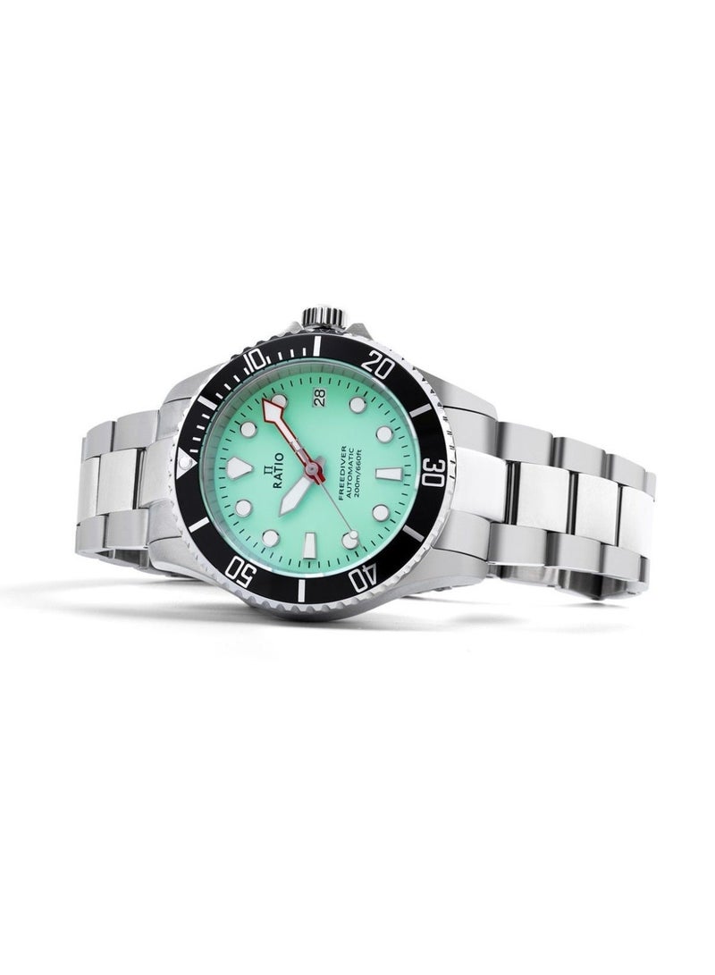 Ratio FreeDiver Sapphire Stainless Steel Green Dial Automatic RTF049 200M Men's Watch - Image 4