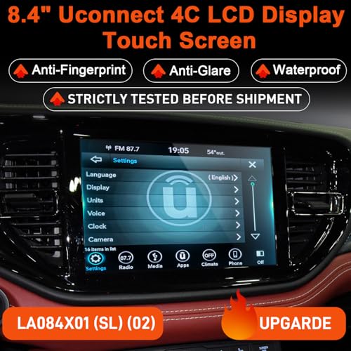 Yitrust 2026 NEW Upgraded GelFree 84 UConnect 4C UAQ Screen Radio Navigation with Mounting Tool Replacement Compatible Fit for Dodge RAM Jeep Chrysler 20172021 Replace OEM LA084X01SL02 - Image 3