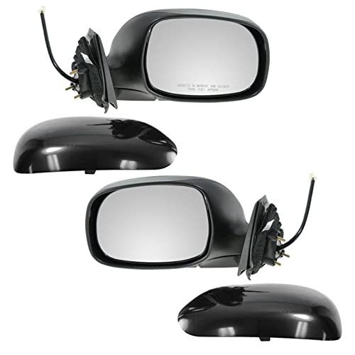 TRQ 2 Piece Driver and Passenger Side Mirror Assembly Set Electric Adjustment Non-Heated No Memory Black Compatible with 2000-2006 Toyota Tundra TO1320189 TO1321189 - Image 1