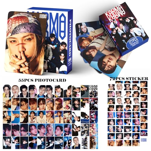 PYAJUU Stray Kids Karma Album Photocards 127PCS Karma Photo Card Set Stray Kids The 4th Album Merch Boys and Girls Card Set 55 PCS Photocard and 72 PCS Stickers Gift for Stay - Image 3