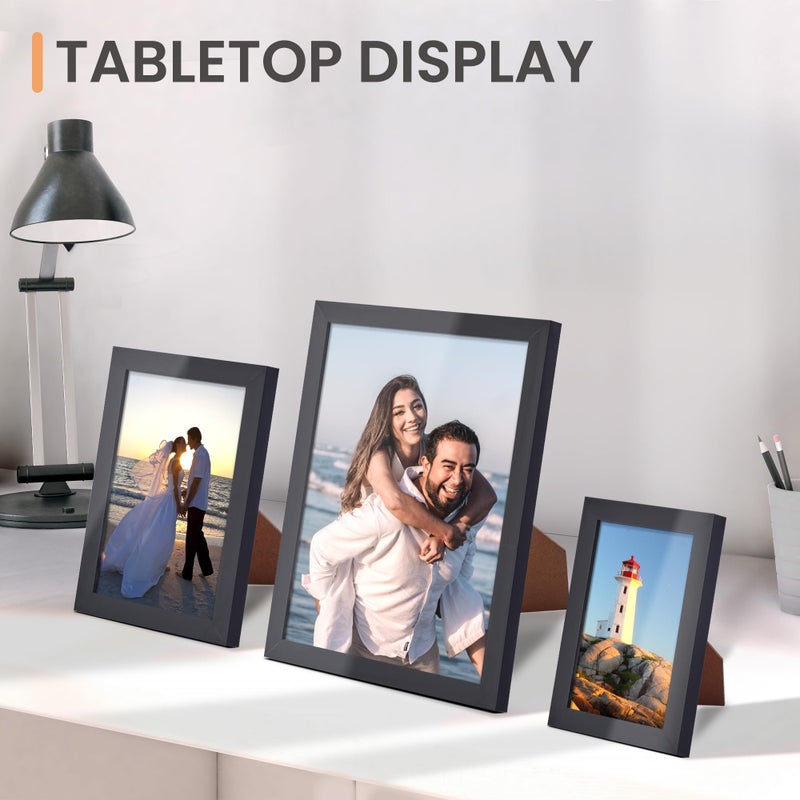 أبس سيمبلز upsimples 10 حزمة إطارات الصورة ديكور الجدار الكولاج مع الزجاج معرض جدار إطار مجموعة لتثبيت الجدار أو عرض الطاولة متعددة الأحجام بما في ذلك 8x10 5x7 4x6 إطارات صور العائلة الأسود - Image 5