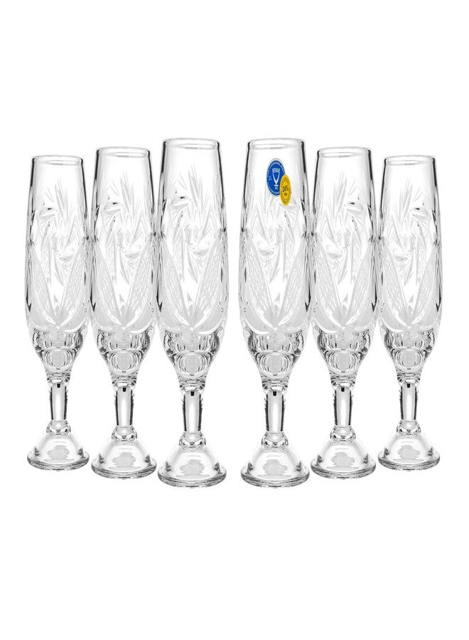 WORLD GIFTS Elegant and Modern Russian Cut Crystal Drinking Glass for Home, Parties, and Events - 1.7oz, Sherry Shot Glass, 50ml, Set of 6 - Image 1